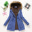 VenusFox long warm hooded cotton fur basic jacket plus size