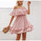 VenusFox Off shoulder ruffle pleated pink Elegant dress