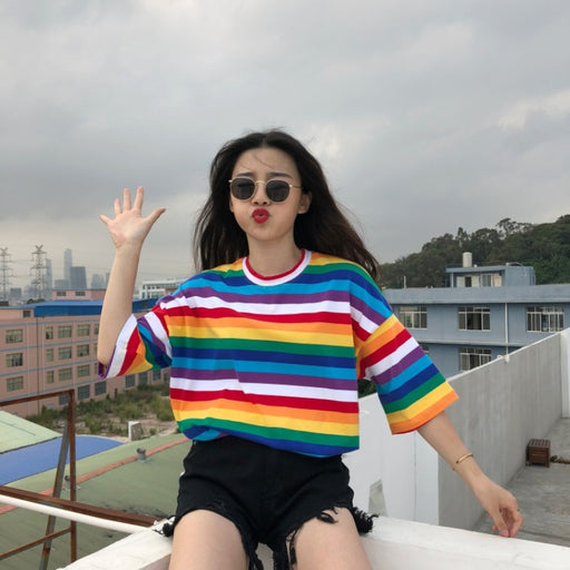 VenusFox Rainbow Striped Tops