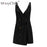 VenusFox Elegant casual backless Sexy button belt summer dress