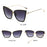 Retro Big Cat Eye Black Mirror High Quality Vintage Sunglasses