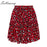VenusFox Red Ruffles Leopard Summer Boho Skirts