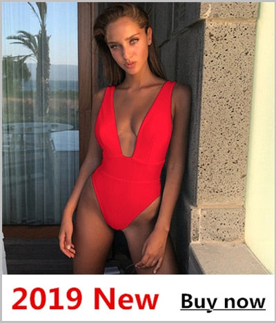 Sexy One Piece Backless Thong Bathing Suit