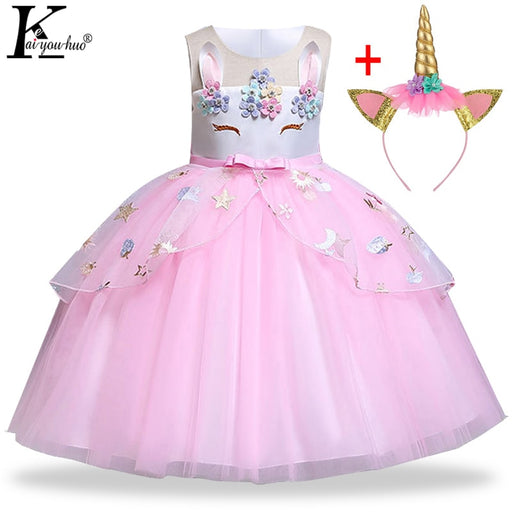 Unicorn Elsa Cinderella Costume Dress For Girls