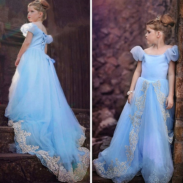 Unicorn Elsa Cinderella Costume Dress For Girls