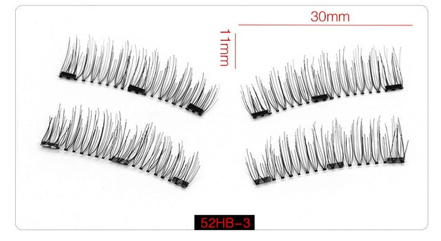 Magnetic eyelashes with 3 magnets handmade 3D magnetic lashes natural false eyelashes