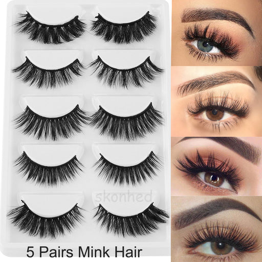 5 Pairs 3D Soft Mink Hair False Eyelashes