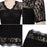 VenusFox Black Short Sleeve Tassel Mini Lace Dress