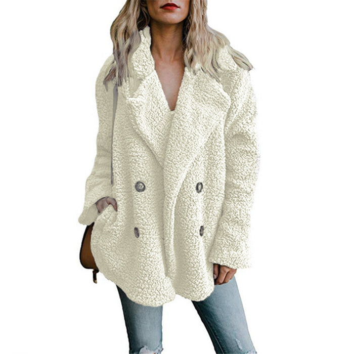 VenusFox Vintage Faux Fur Winter Coat