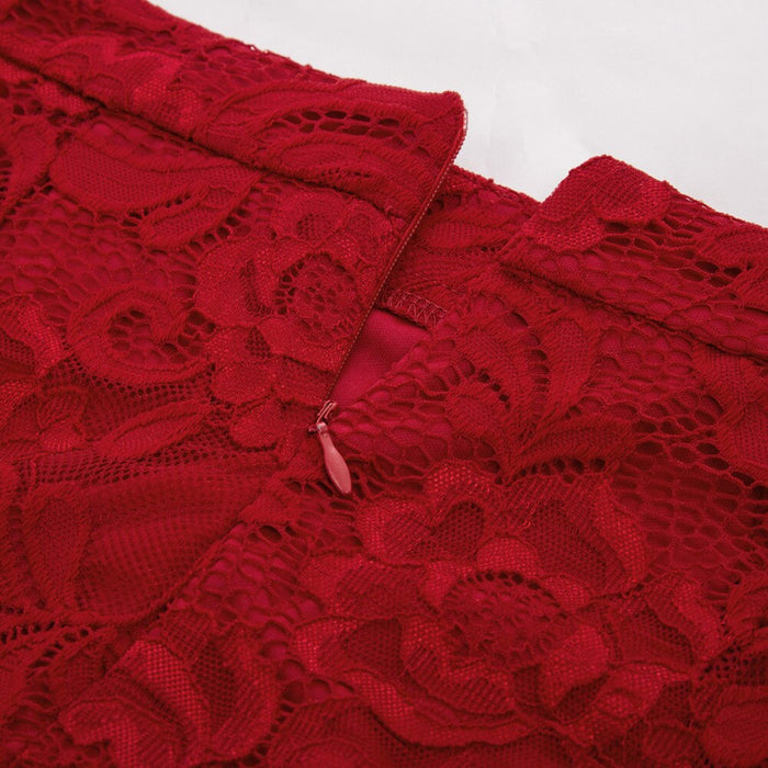 VenusFox Elegant Lace High Waist Bodycon Pencil Midi Skirt