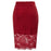 VenusFox Elegant Lace High Waist Bodycon Pencil Midi Skirt
